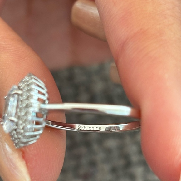 Sterling Silver Halo CZ Ring – Size 8 – 925 Stamped – Brand New - Picture 5 of 7